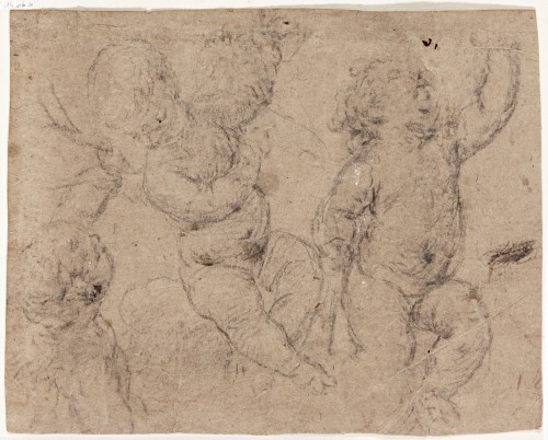 Front: Study of angels / Back: Study of saint or monk (Saint Anthony of Padua?) - Juan Carreño de Miranda