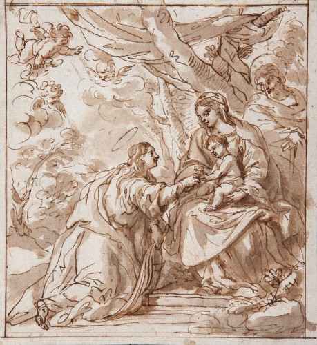 The Mystic Marriage of Saint Catherine of Alexandria - Madrid School, 17th century