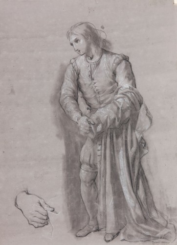 Saint Francis giving his cape to a poor person - Zacarías González Velázquez