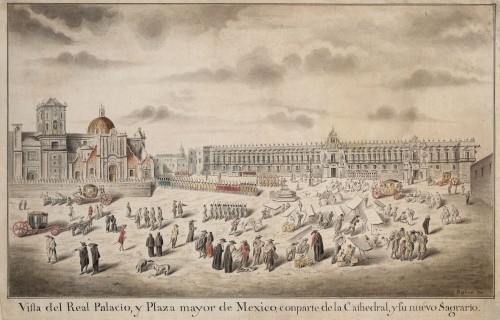 View of the Royal Palace and the Plaza Mayor in Mexico City - René-Gabriel Rabié