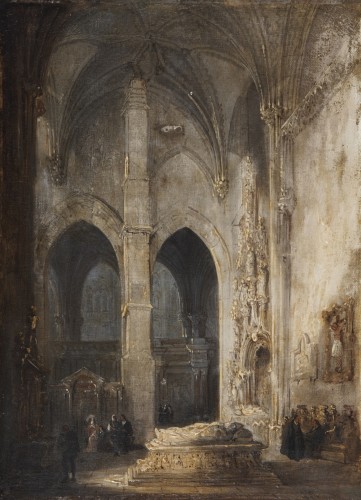 Interior of a cathedral - Genaro Pérez Villaamil