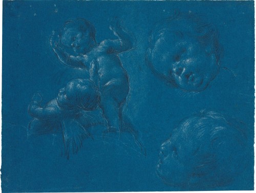 Two Studies of Angels and Their Heads - Francisco Bayeu