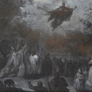 Saint Augustine vanquishing the Plague of Locusts -  