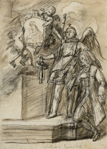 The Archangel Gabriel intervening before the Virgin of Good Council for a Knight of the Order of Calatrava - Antonio González Ruiz