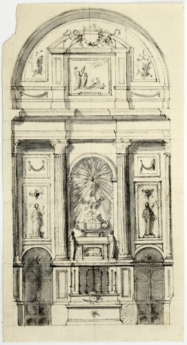 Initial sketch for the principal altar of the Colegiata de San Isidro - Ventura Rodríguez