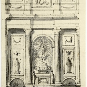 Initial sketch for the principal altar of the Colegiata de San Isidro -  