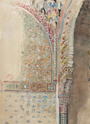 Architectural study of The Alhambra - Mariano Fortuny